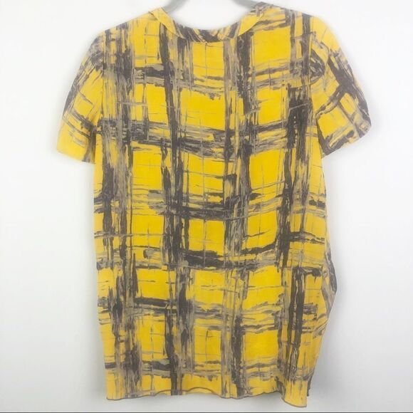 VERA WANG | Layered Detail Silk Blouse Yellow Sz 6 - Picture 8 of 10